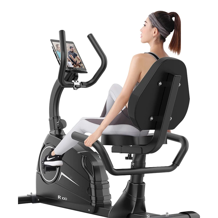 Recumbent Fitness Bike 8 levels of Magnetic Resistance Modern Exercise Bike with Digital Electronic Display