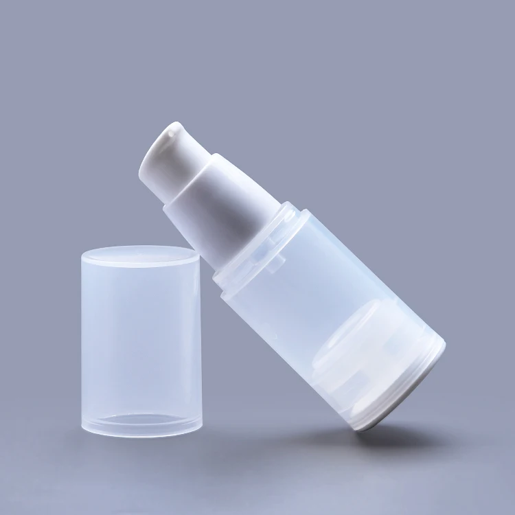 empty 15ml airless twist refillable transparent airless pump skincare bottle
