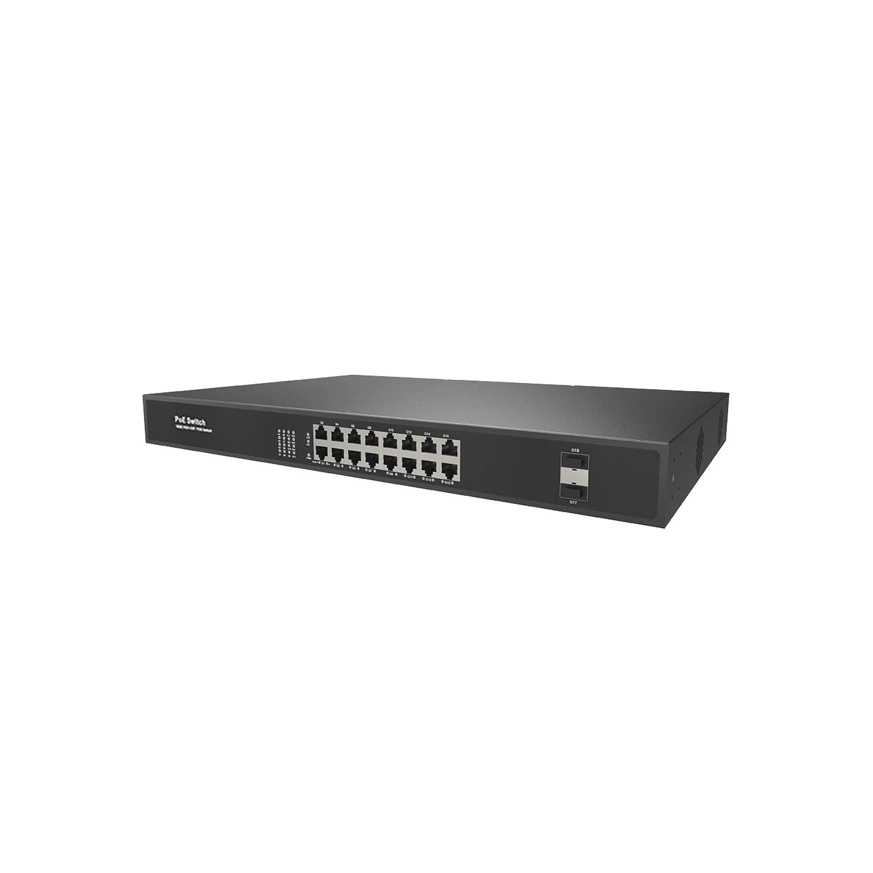 Dante Audio IP/ SIP Public Address System 30W Network Switch with 16 POE Ports