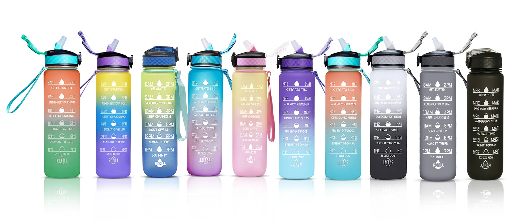 aqua flask Amazon top seller 1000ml sports 32 oz workout plastic bpa free motivational water bottle with time marker