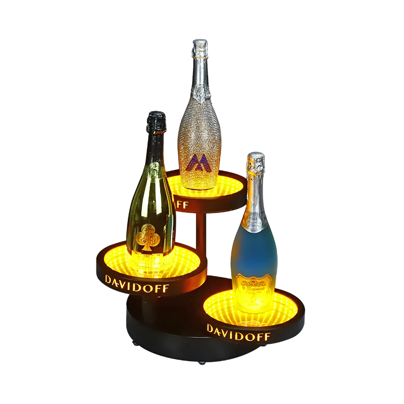 bar supplies Abyss effect luminous whisky Champagne wine stand Glowing Wine base Creative Display rack LED fruit tray