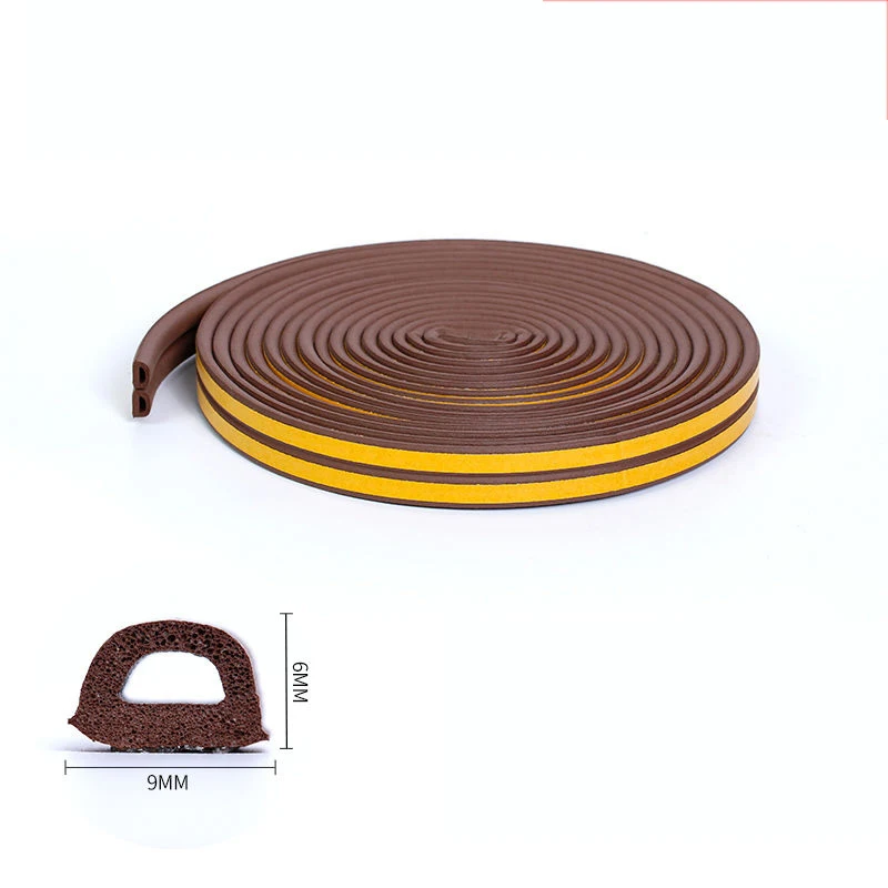 Self-adhesive Weatherstrip EPDM Foam D E profile Door Window Insulation draught Excluder tape Seal Strip