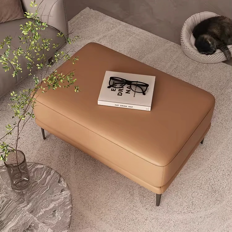 Modern Sofa Bench Leather Bed End Stool Upholstered Bedroom Bench Chair Gold Stainless Steel Base Velvet Lounge & Ottoman Stool