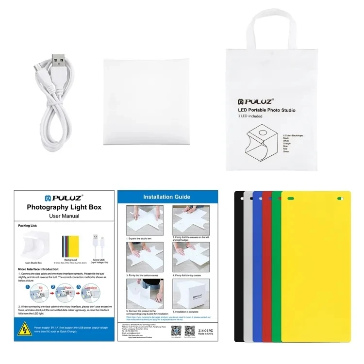 2023 Hot Selling Light Box Puluz 20cm Mini Photo Studio Box For Small Item Photography Accessories Photo Light Box With Free 6 B