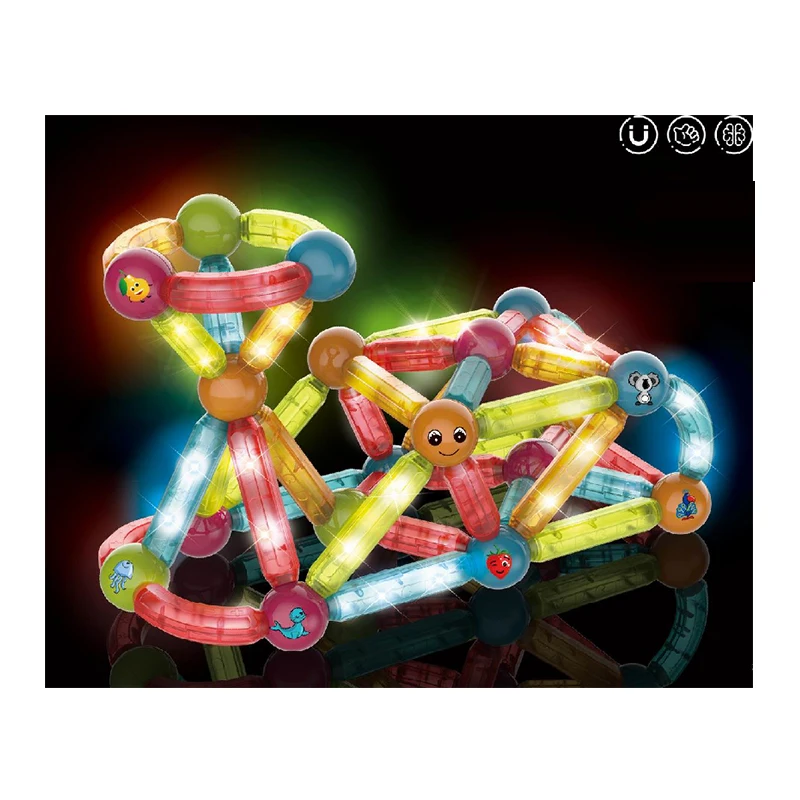 Gift for Kids Stem Educational Construction Toys Light Magnetic Building Sticks Blocks Toy