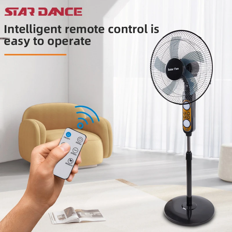 Rechargeable Pedestal Fan Solar Dc High Speed Portable Wholesale Floor Fans Solar Panal Charge Solar Cooling Air Fan