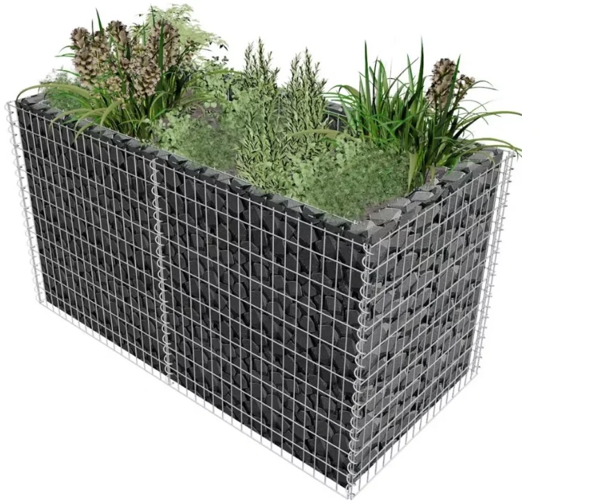 Used 4.2mm  High Zinc Galvanized  Square Mesh Welded  Stone Cage