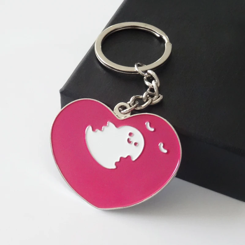 heart-shaped of cute logo metal keychain factory manufacturers travel souvenir keychain lovely shape keychain