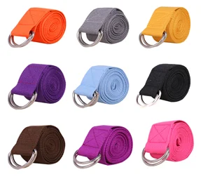 Custom Adjustable yoga strap Cotton or polyester Webbing printed best quality fitness yoga mat D ring strap