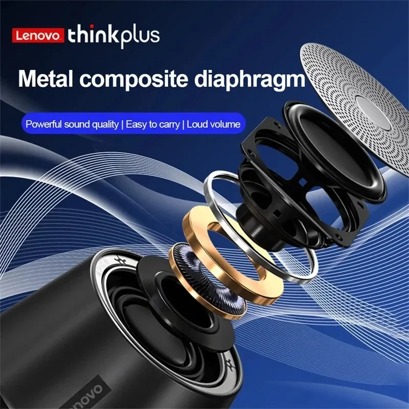 Lenovo K3pro wireless Blue tooth speaker with bass emulates the metal texture of car interior and outdoor waterproof portability