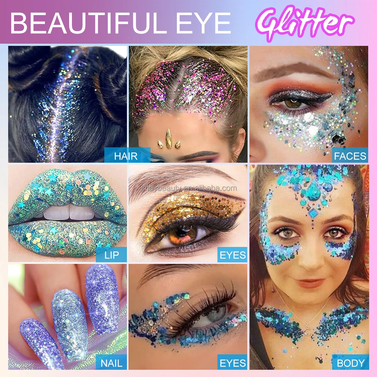 Cosmetic Single Holographic Face Body Chunky Glitter Gel Wholesale Vegan Multichrome Eyeshadow Glitter Flakes Gel