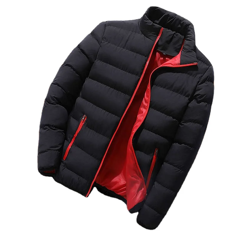 Men Windbreak Thick Warm Jacket Windproof Cotton Padded Zipper Coats Male Stand Collar Puffer Jacket