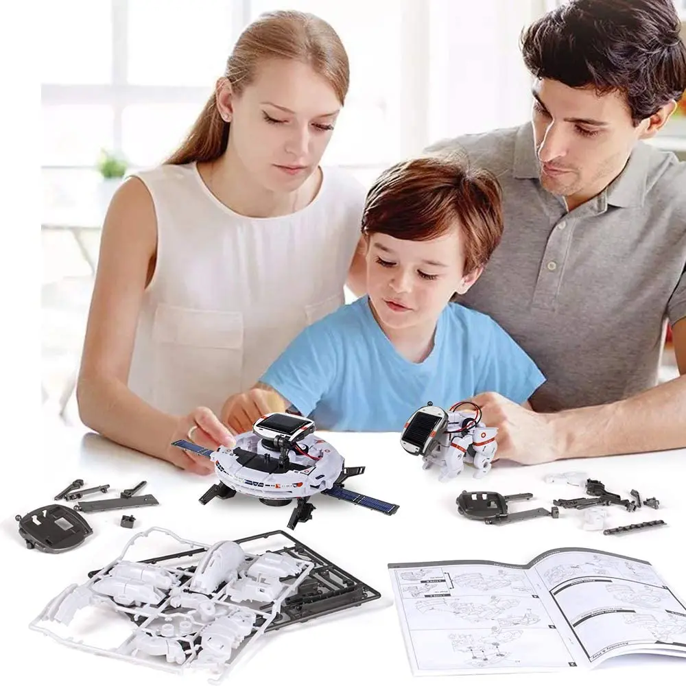 STEM Детские Роботы технологии Обучающие DIY Строительные научные эксперименты набор 6 в 1 солнечные