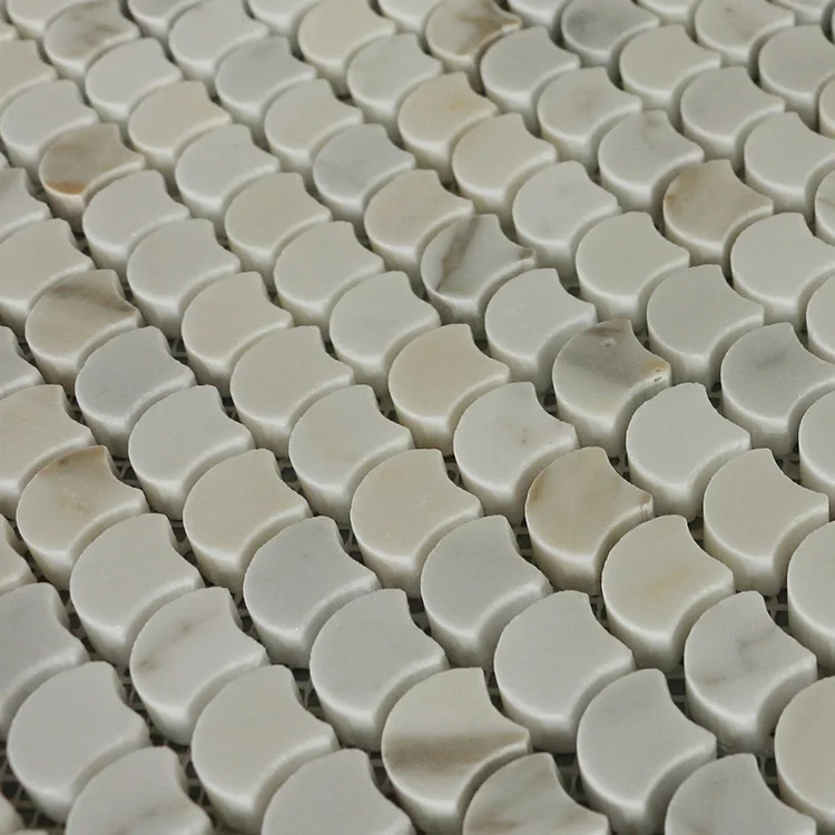 Цветная итальянская Белая мозаичная плитка из мрамора в форме веера хорошего