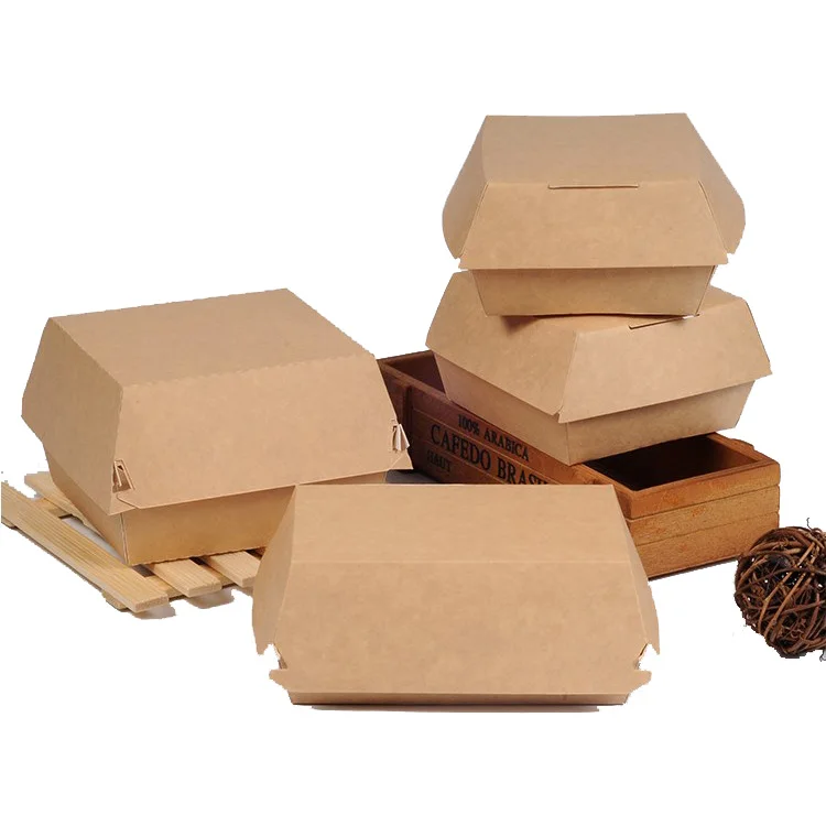 Burger Wholesalers Box Biodegradable And Recyclable Food Package Box Hamburger Paper Box