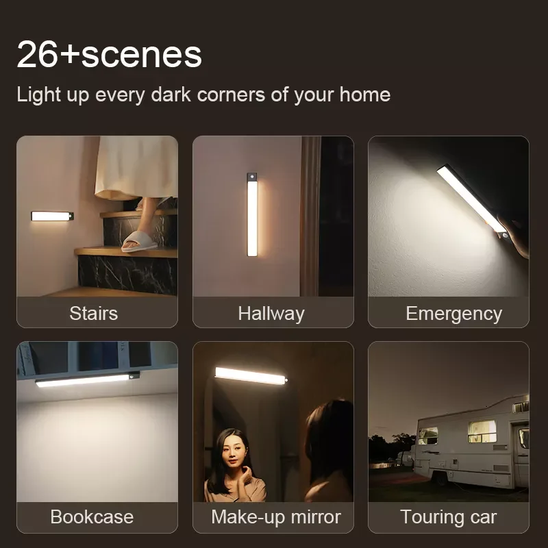 Rechargeable Motion Sensor Light Indoor Battery Cabinet Closet Light Motion Sensor Wireless Led Night Light