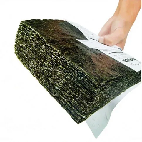 A grade roasted seaweed alga sushi nori whole half cut onigiri kizami 10 sheet 50 sheet 100 sheet for sushi wrapper restaurant