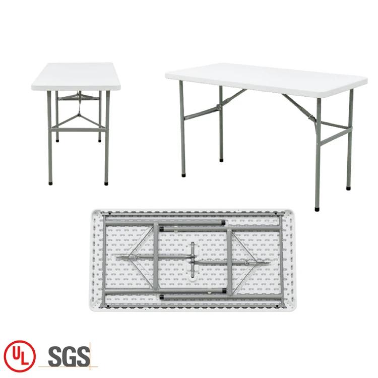 Лидер продаж садовая уличная мебель для патио дешевый белый 4 футовый Прямоугольный складной стол пикника из полиэтилена высокой (1600193230895)