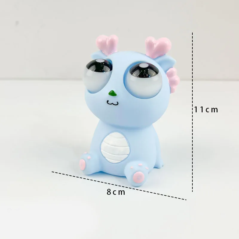 Hot Selling Creative Pop Eye Dragon Pinch Happy Pressure Relief Toy Squeeze Googly Eye Dragon Doll Vent Toy