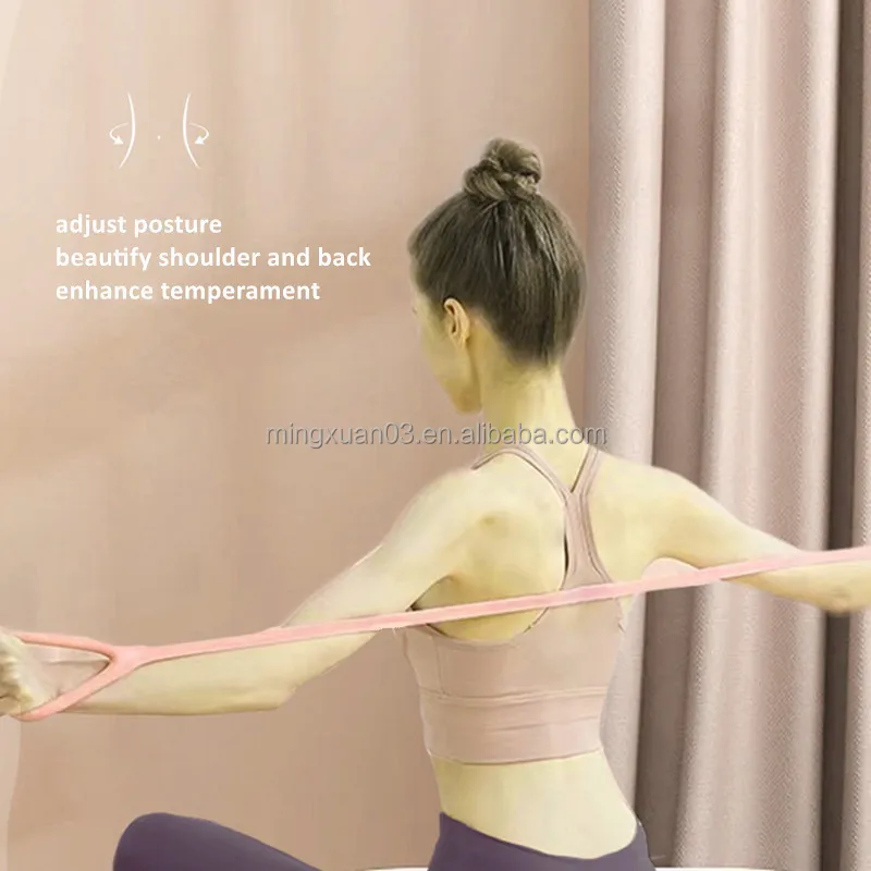 8-Figure Silicone Resistance Band, Arm Back Shoulder Exercise Elastic Rope, Yoga Stretching Fitness Band for Back Stretching