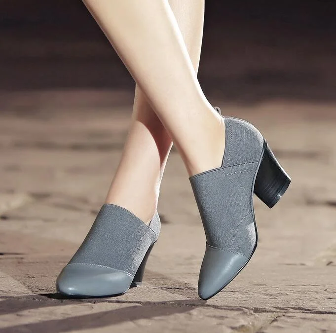 B13518A high quality women winter leather high heel boots shoes