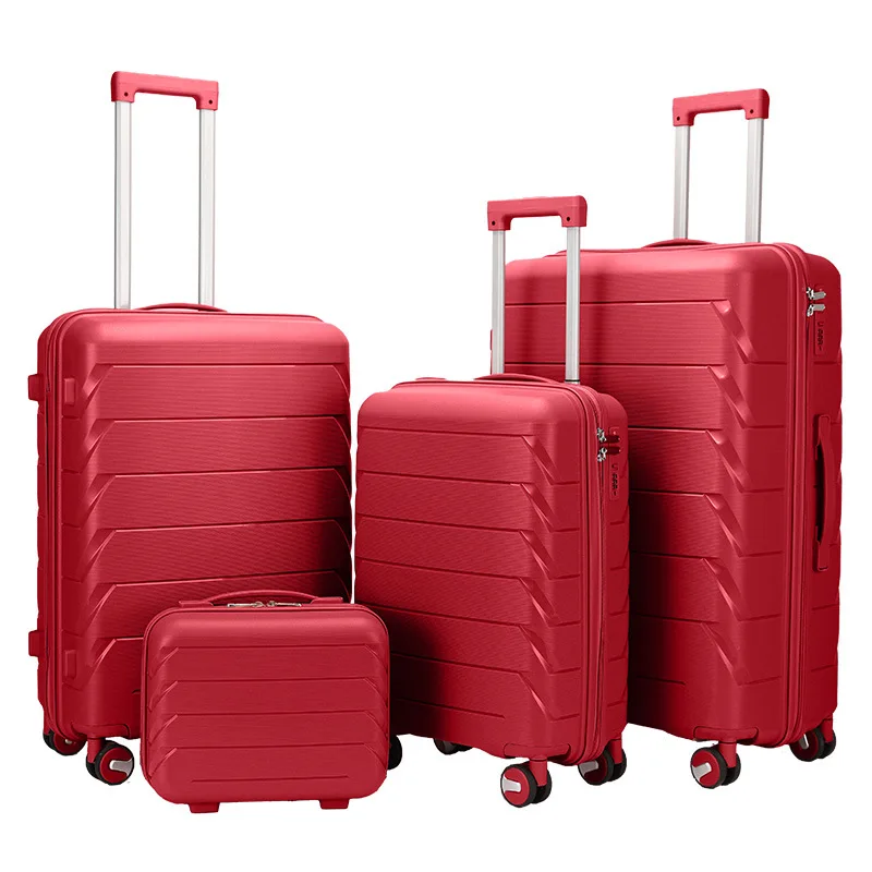 Wholesale three piece set of trolley case password box universal wheel student suitcase zipper travel box