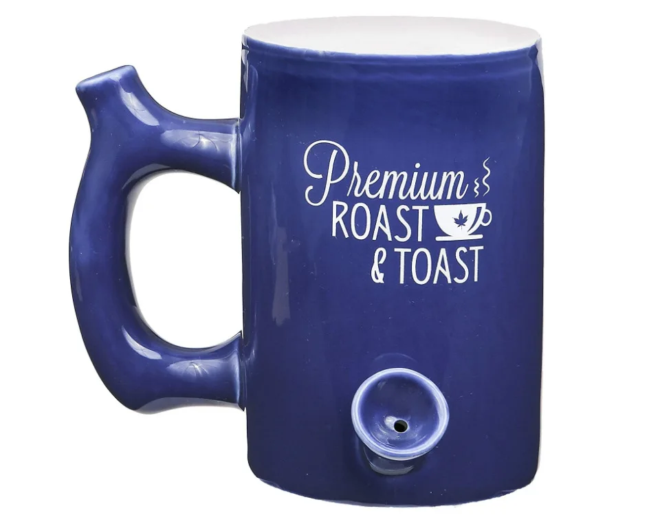 Wholesale Smoking Ceramic Cups Smoke Coffee Pipe Mugs Wake And Bake Tobacco/tea Pipe Cup