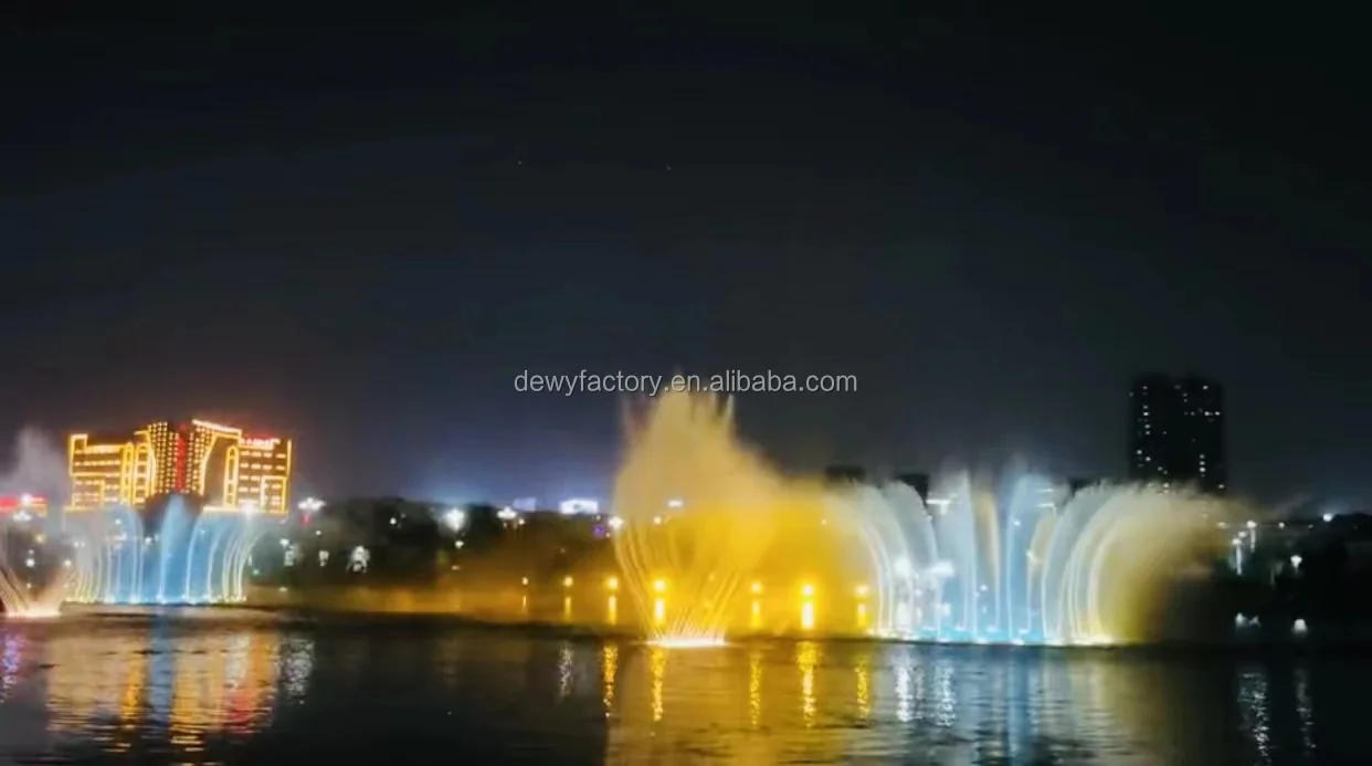 Lake floating Music dance fountain With RGB Led Low price Free design Plaza/Shopping Center/Garden/Pool