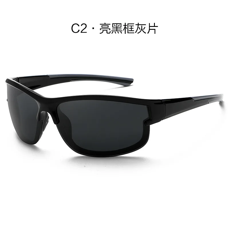 2024 TR90 Sports Sunglasses Men New Polarized White Red Lenses UV400 Night Vision Adult Size PC Frame Wholesale Running Fishing