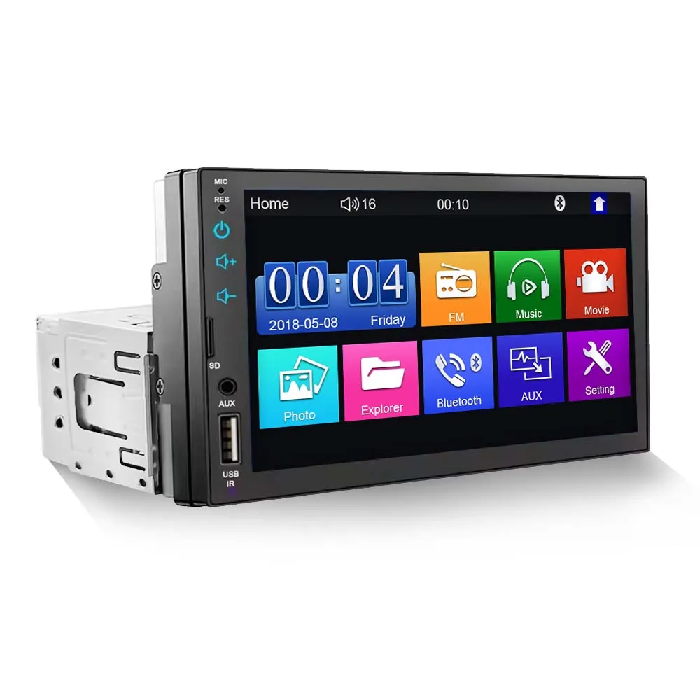 2024 1 din 7 inch SD card car stereo android MP5 speaker with touch screen