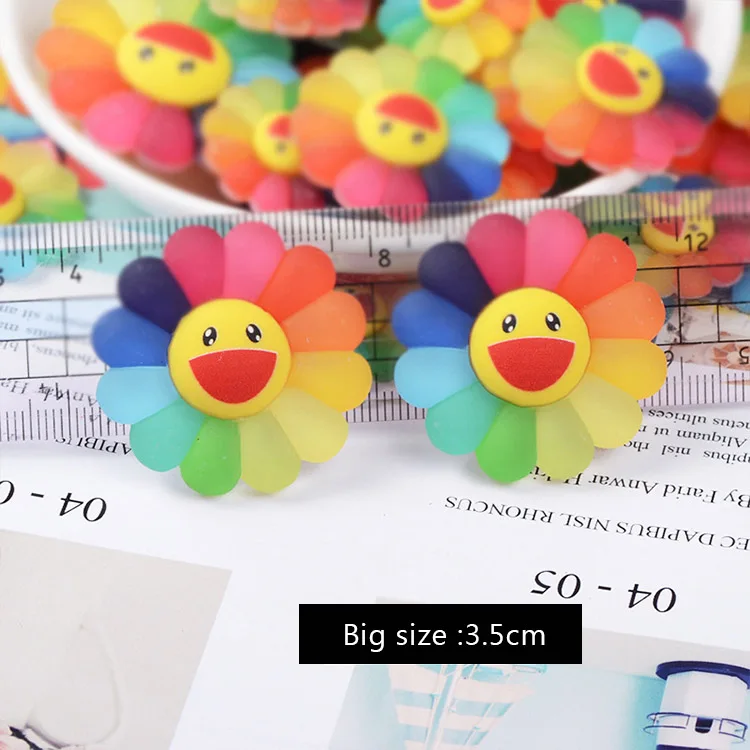 Новый 2019 резиновые цветные подсолнухи slime аксессуары DIY детские игрушки улыбка цветочным принтом в стиле «сделай сам