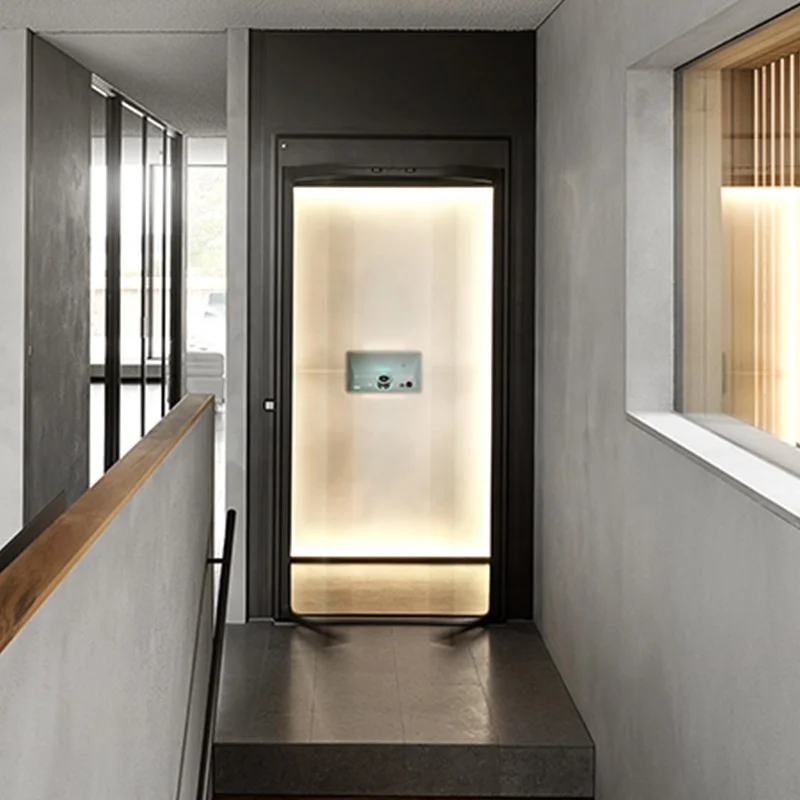 Modern Design Quiet Hydraulic Barrier-Free Glass Elevator for Home and Sightseeing AC Drive Passenger Elevator for Villas