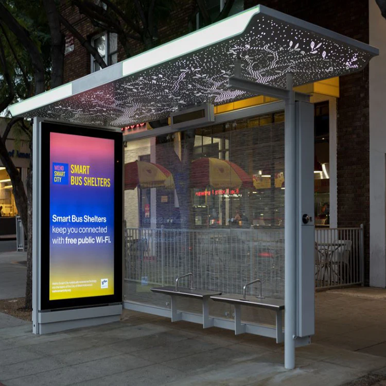 Уличная мебель Smart Cidy металлическая цифровая автобусная остановка укрытие для