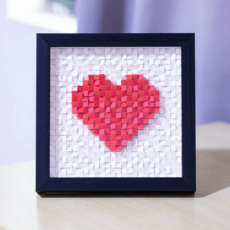 Custom Building Blocks Birthday Gift DIY Handmade Heart-shaped Painting diy puzzle Photo Frame