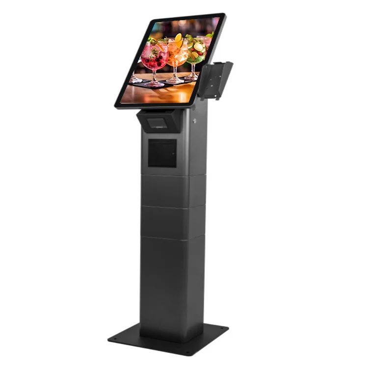 rfid card reader kiosk floor standing pos terminal system window android restaurant self service food ordering kiosk