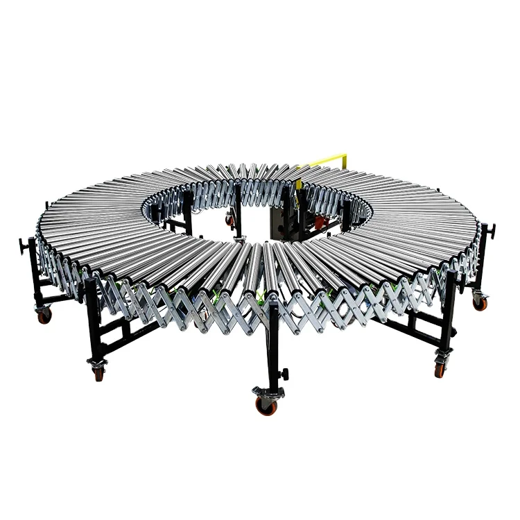 Motorized Warehouse Expandable Telescopic Roller Conveyor in Container