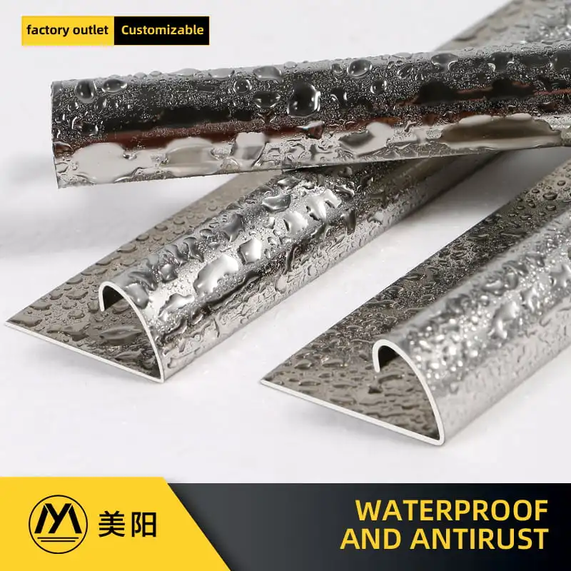 L Shape Stainless Steel Extrusion Profile With Polished Silver Finish for Tile Decoration Floor Tiles a Skirting Board