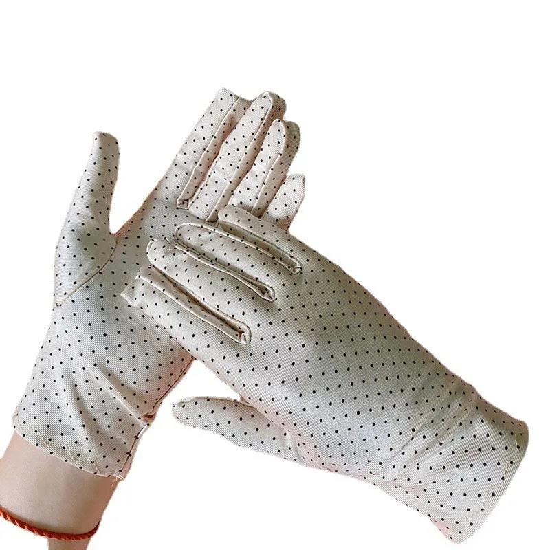 Spring And Summer Thin Gloves Sunscreen Ice Silk Riding And Driving Work Etiquette Autumn Spandex Elastic Point Ladies Gloves