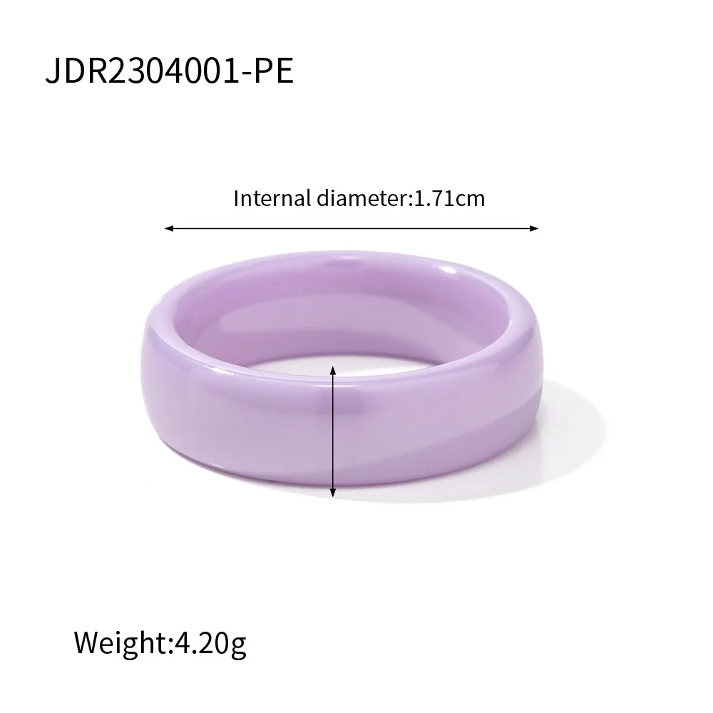 Hypoallergenic 6MM Wide Ceramic Ring Elegent Jewelry Multiple Colours Facet Custom Ceramic Rings For Women