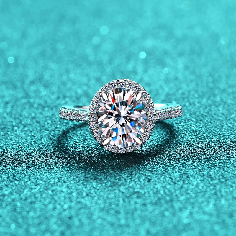 Fine Jewelry Flour Claws Round Diamond 18k White Gold S925 sterling silver 6A Cz Cubic Zirconia ring of Engagement