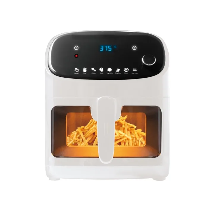 2021 5.5L energy saver electric air fryer  with halogen heating element and glass window-1300W