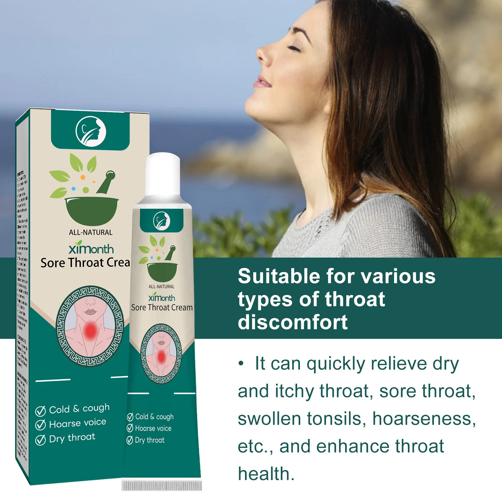 OEM Sore Throat Relief Topical Ointment Herbal Throat Itchy Treatment Cream Cough Soothes Sore Throats Ointment Pharyngitis Care