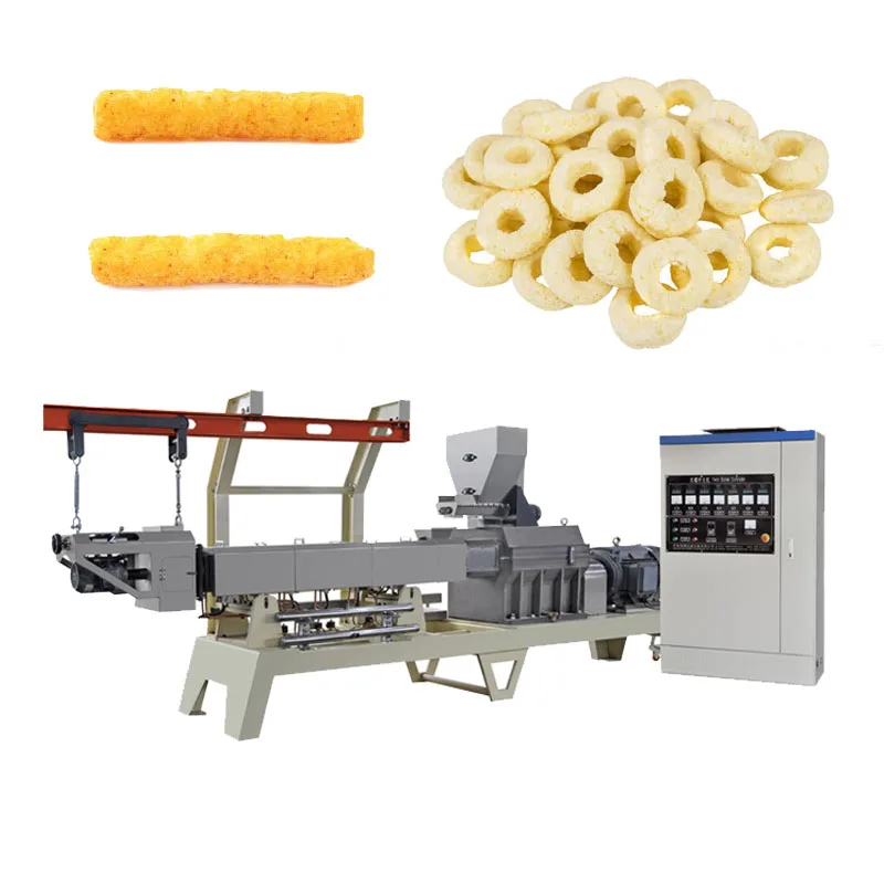 Snacks Food Extruder Corn Rice Puffs Sticks Ring Star Extruder Making Machine Production Line