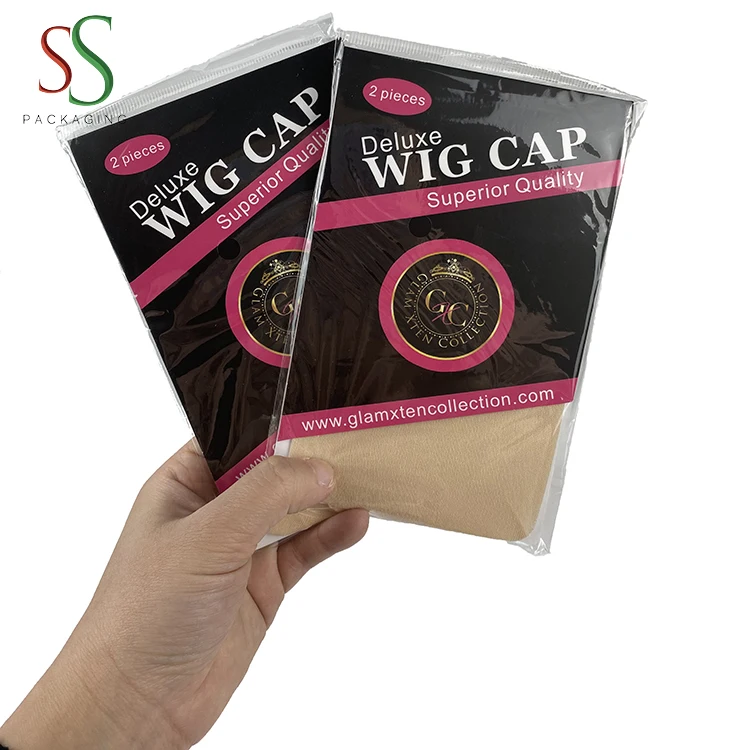 2pcs/pack Polyester Stretchable mesh wig caps ventilated wig cap with custom packaging