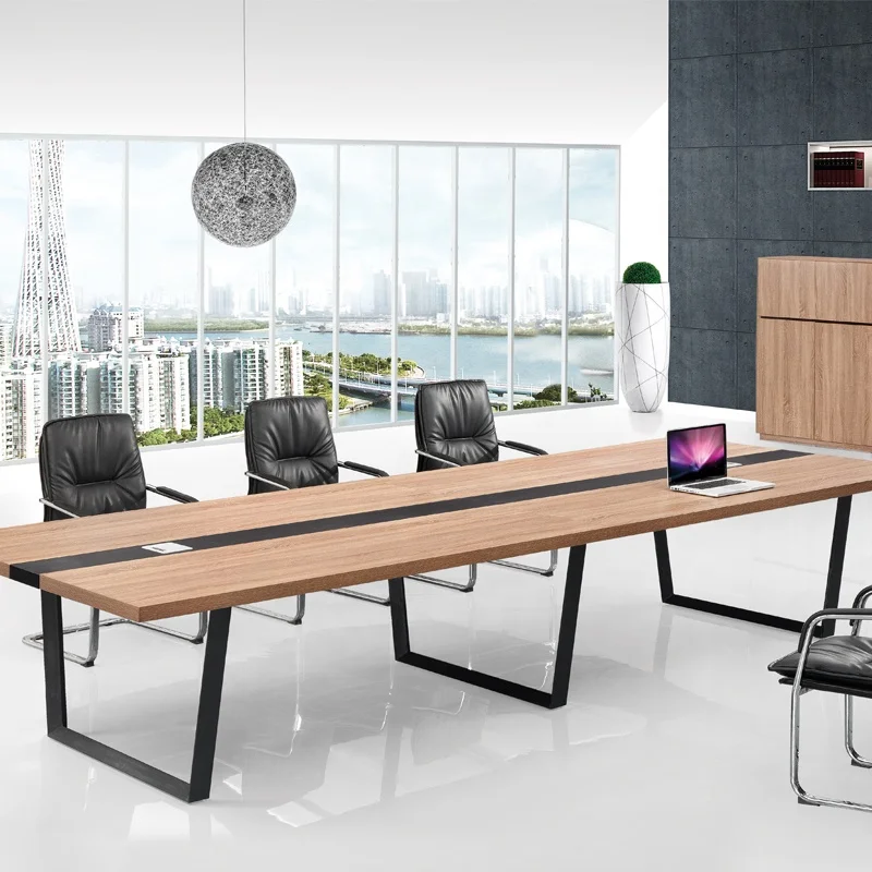 Офисная мебель со стальными ножками простой элегантный дизайн на 10 персон офисный стол для собраний и конференций