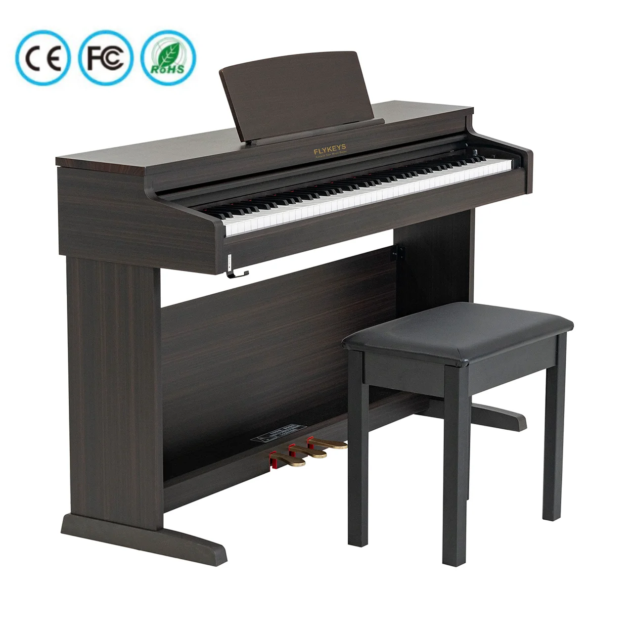 Flykeys Newest Electric Digital Upright Piano Wooden Panel Wholesale Price FD05