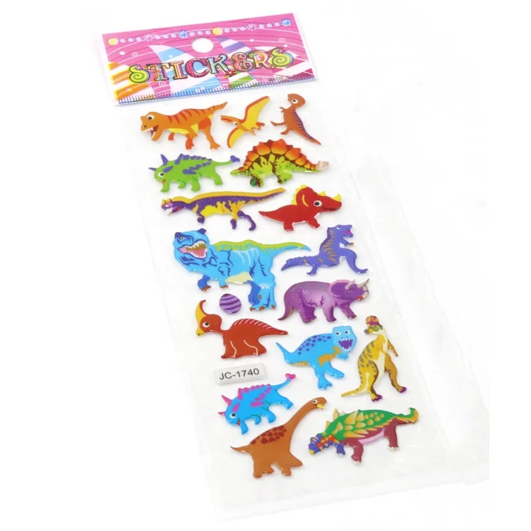 Kids Gift Party Favors 3D Puffy Bubble Dinosaur Sticker