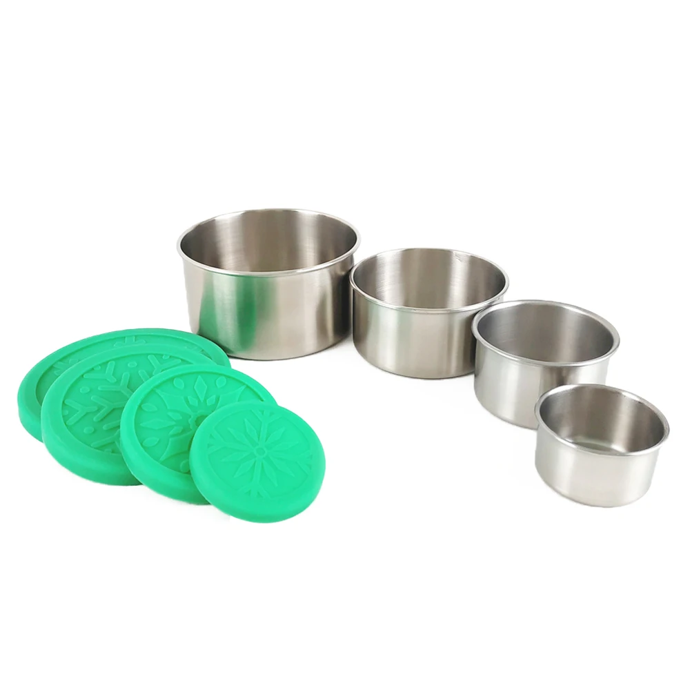  LIHONG Hot Sale Stainless Steel Lunch Box Silicone Food Containers luxury airtight jar metal snack bento lunch box for
