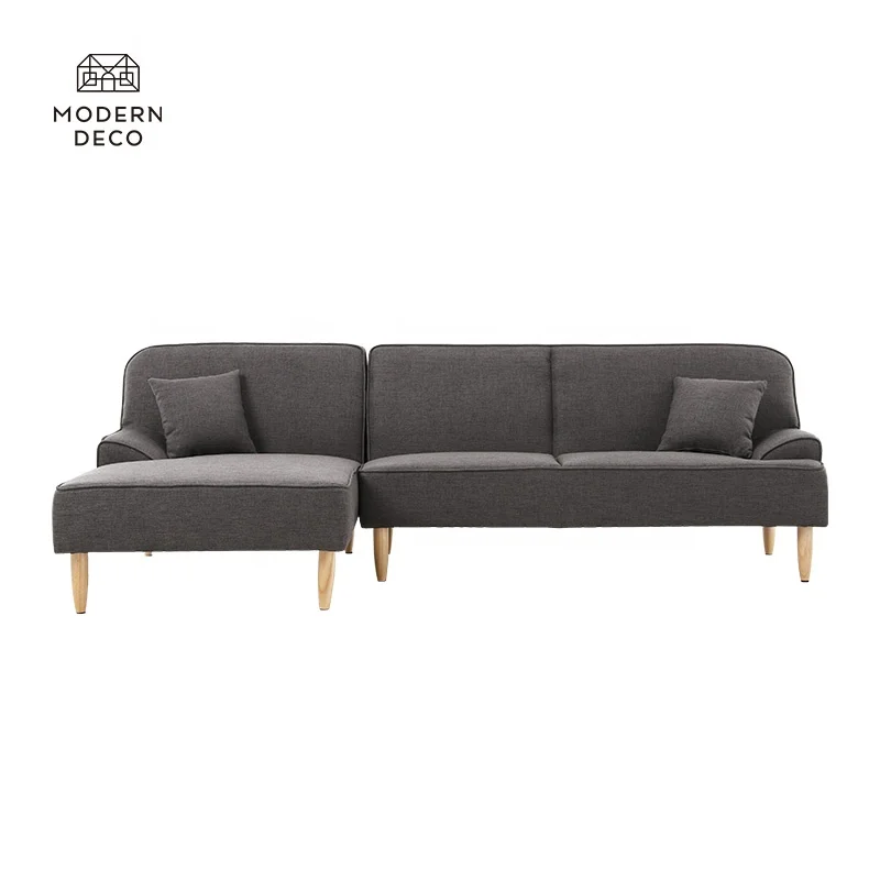 
high quality sectional sofa couch furniture contemporary gray grey fabric sleek corduroy boucle velvet velour linen wood base 