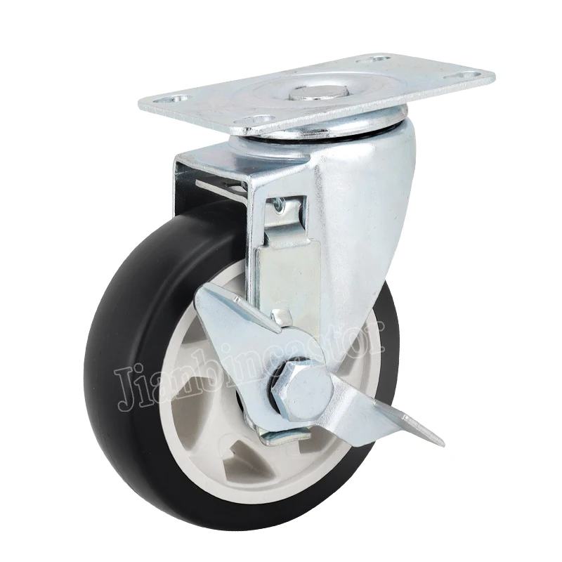 125mm rubber trolly wheel heavy duty caster wheels roda caster feida castor wheel